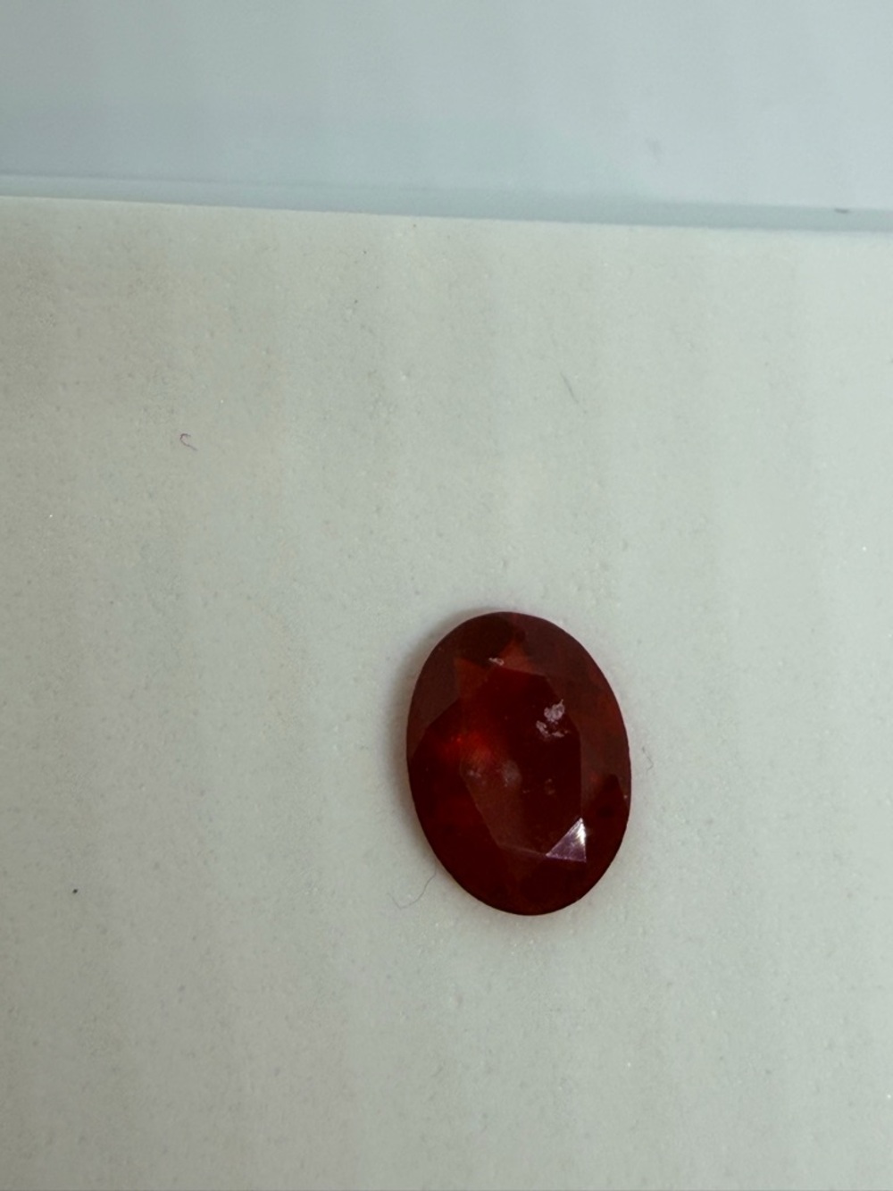 Oval Red .60 cr Faceted Mexican Cherry Fire Opal Gemstone - Picture 2 of 7